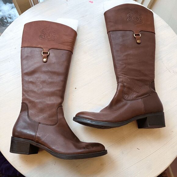 Franco Sarto Brown Heeled Boots - Picture 1 of 10
